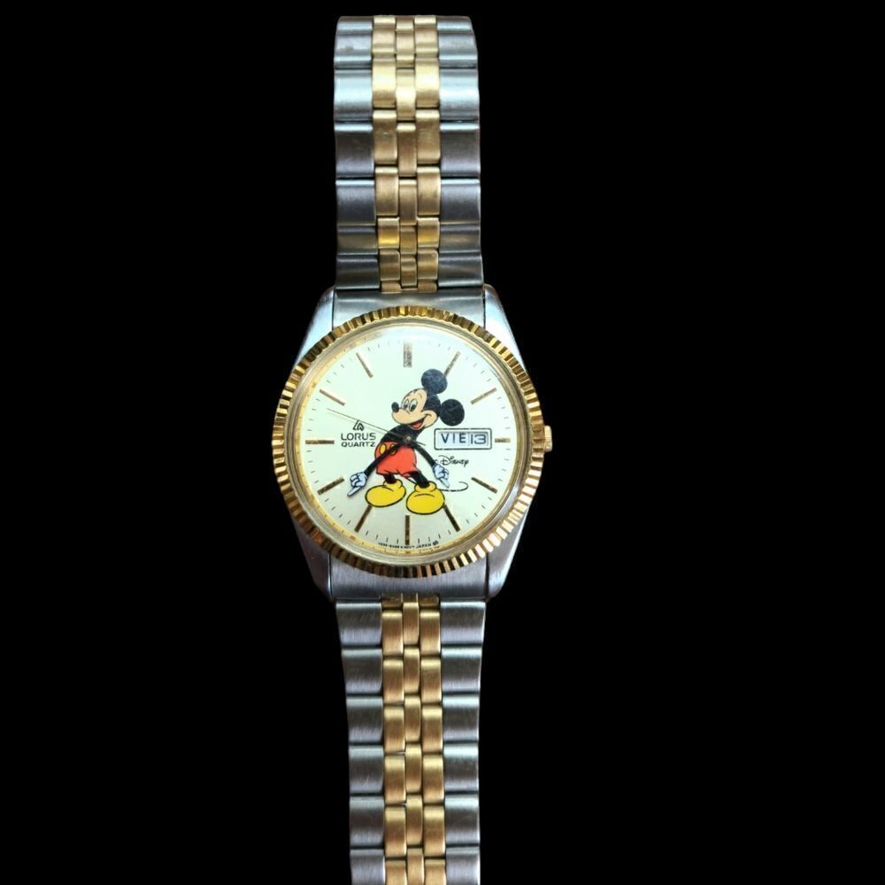 Vintage two tone Lorus mickey mouse watch